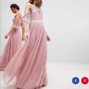 ASOS Maya Cold Shoulder Sequin Maxi Dress  Size:2